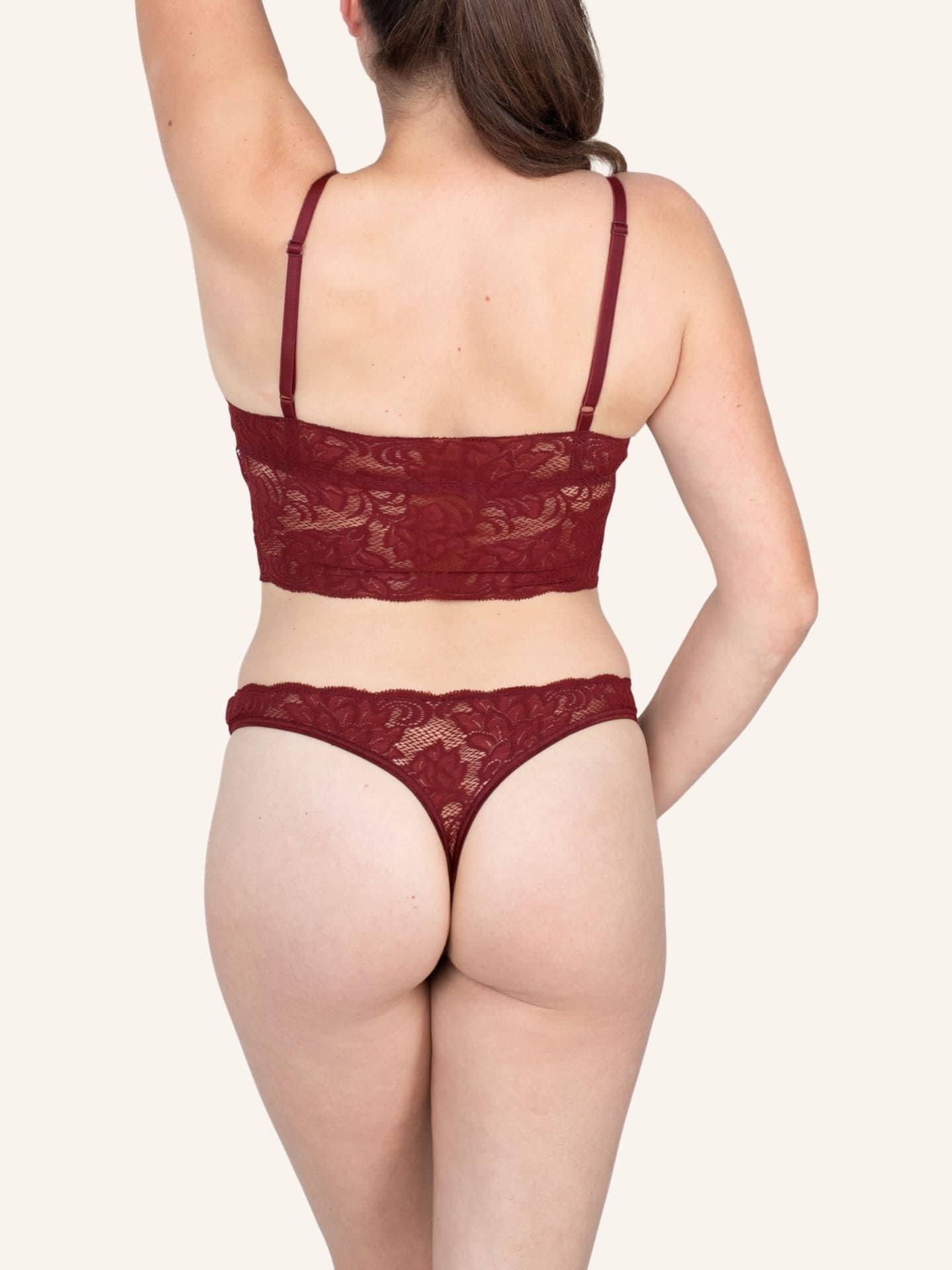 Emilia String Spitze weinrot 46